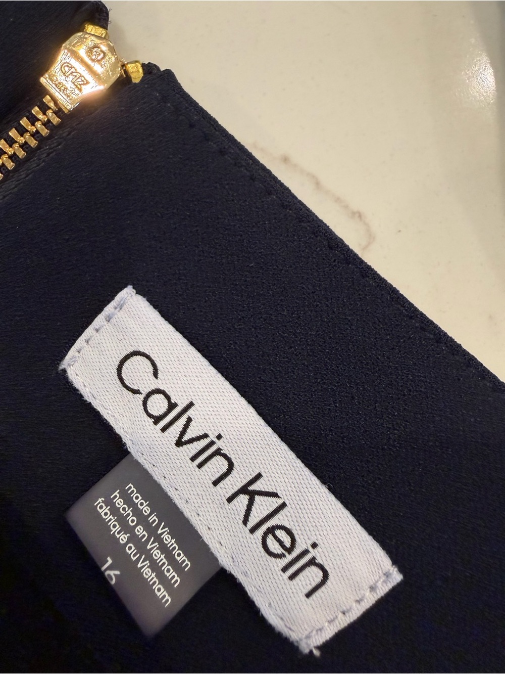 Calvin Klein Navy Bell-Sleeve Shift Dress - Picture 6 of 10
